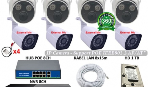 Paket CCTV IP Cam Super HD 8 Camera