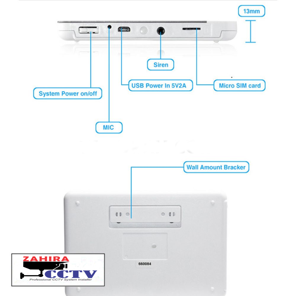 ZAHIRA CCTV ALARM SISTEM GSM 433MHZ RFID 02